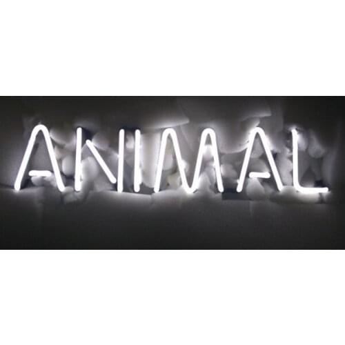14“ Animal White Acrylic Custom Neon Light Lamp Sign Beer Bar Handmade Real Glass Decorate Home Wall Room Windows Tube Artwork
