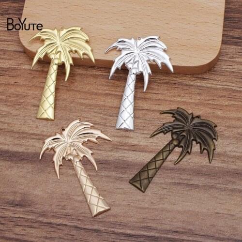 BoYuTe (20 Pieces/Lot) 33*48MM Coconut Tree Metal Brass Stamping Materials Diy Hand Made Jewelry Accessories Wholesale