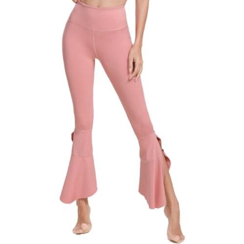 Flared Pants Wide Legged Trousers For Women Fitness Push-up Leggings Yoga Leggin With Cut Open Summer Autumn Dancing Sportswear