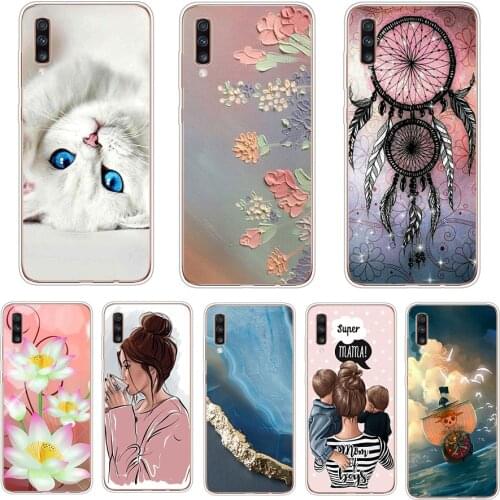 FOR Funda Samsung A70 A705 Case Soft Silicone Cover FOR Samsung Galaxy A70 2019 6.7" Cute Phone Cases Couqe flower