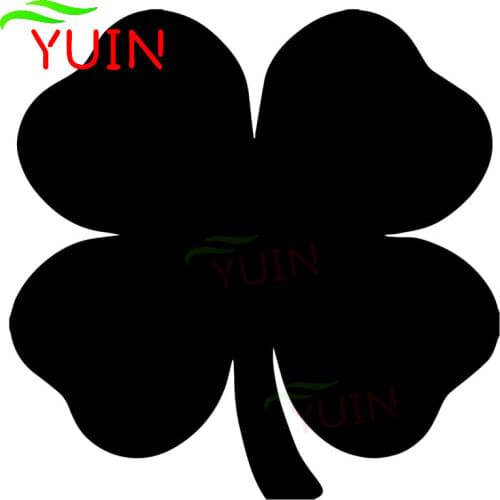 Four-leaf Clover Plant Cartoon Decals Fashion Car Window Decoration PVC Waterproof Car Sticker Black/white/red/laser/silver