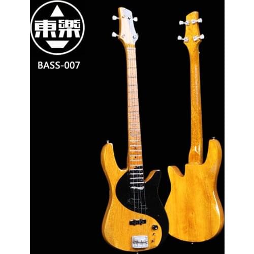 Wooden Handcrafted Miniature Guitar Model Bass-007 Bass Guitar Display with Case and Stand (Not Actual Bass! for Display Only!)