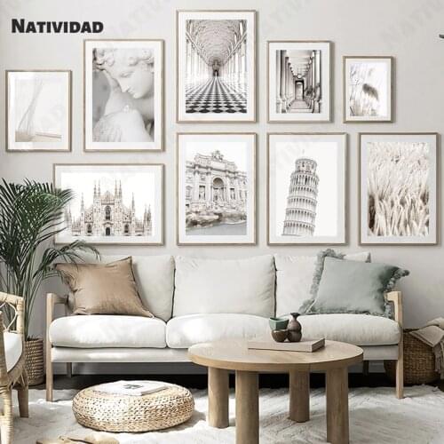 European Architecture Poster Reid Tower Rome Trevi Fountain Photo Home Painting Castle Sculpture Art Photo Paintings On The Wall