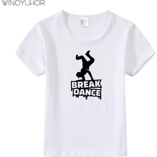 Breakdance Print T Shirt Boys Girls Summer Casual Short Sleeve Tops Hip Hop Kids Streetwear Baby Dancer Gift Tee Shirt