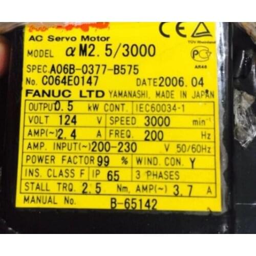 USED 100% TESTED AC SERVO MOTOR A06B-0377-B575