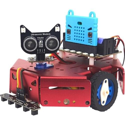 Kittenbot Microbit Controlled Intelligent Patrol And Obstacle Avoidance Car Graphic Programming DIY Creative Robot Kits