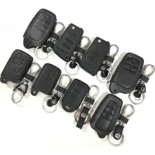 Leather Car Key Case Cover For Toyota Camry Corolla RAV4 Yaris Highlander Land Cruiser PRADO Vios Vitz Reiz succeed Aqua Salvage