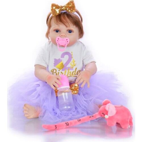 Reborn Baby Doll reborn 57cm 23"Reborn Baby Girl Lifelike Toys Full Silicone birthday presents dolls bonecas Child gifts