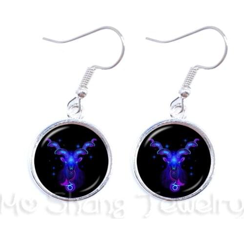 Libra/Scorpio/Sagittarius/Capricorn/Aquarius/Pisces Glass Dome Constellations Earrings wholesale