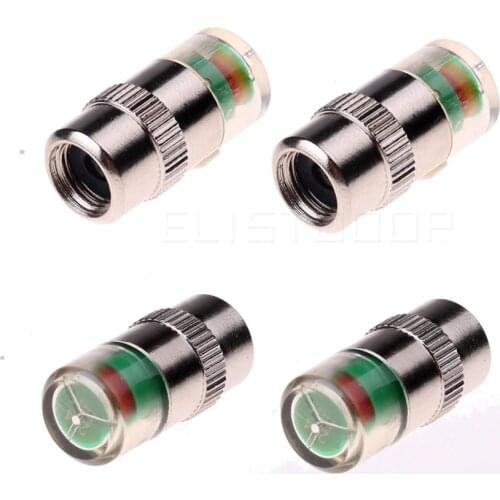 2.0/2.2/2.4 Bar 30/32/36PSI Tire Pressure Monitor Pressure Gauge Cap Sensor Indicator Air Press Alert Tool Monitoring 4pcs/Lot