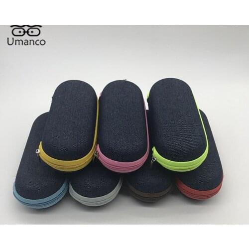 Fashion Denim Fabric Glasses Cases for Men Women Black PresbyMyopia Glasses Box With Zipper EyewearAccessories