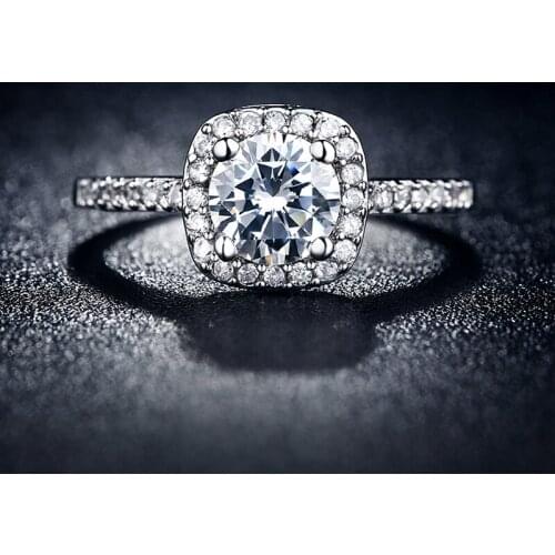 Fashion Rings Show Elegant Temperament Jewelry Womens Girls White Silver Filled Wedding Rings for Women