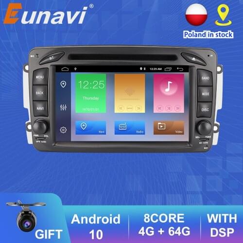 Eunavi 2 Din Android Car DVD Radio multimedia For Mercedes Benz CLK W203 W208 W209 W210 W463 Vito Viano 7" creen GPS Navigation