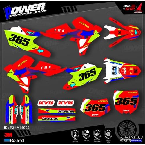PowerZone Custom Team Graphics Backgrounds Decals 3M Stickers Kit For YAMAHA 14-18 YZ250F 15-18 YZ250FX WRF250 14-17 YZ450F 002
