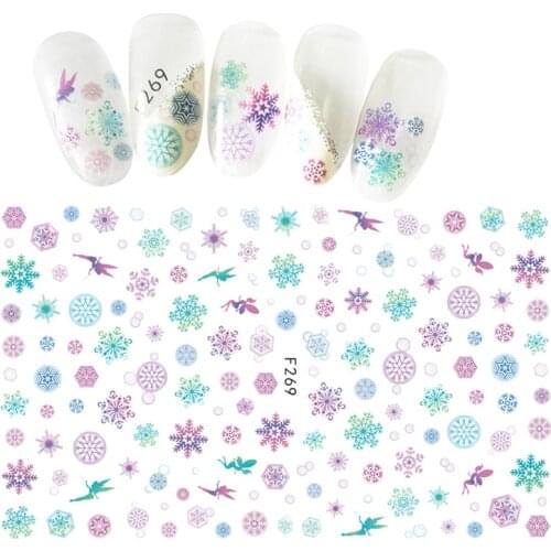 10 Sheets/lot 3D Gradient Flower Nail Stickers On Nail Decals Floral Adhesive Manicure Stickers Charm Nail Art Decoration