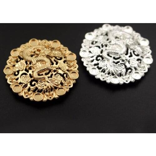 Retro Filigree Dragon Charms Loops Connectors Metal Embellishment Stamping High Quality DIY Phoenix Coronet Jewelry Accessories
