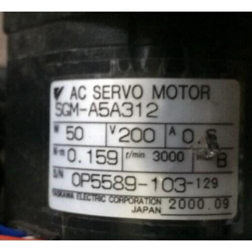Servo motor SGM-A5A312 , Used one , 90% appearance new , 3 months warranty , in stock