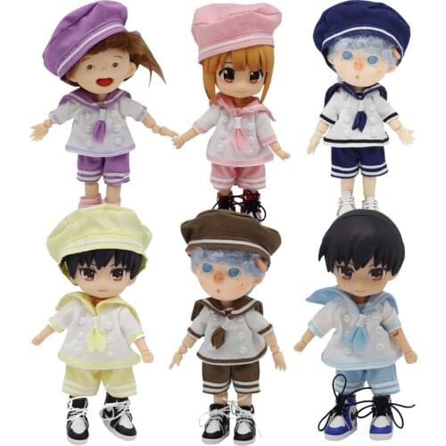 1/12 BJD Clothes Hat + Jacket + Short Pants for ob11,obitsu11,GSC Dolls, Mollys Navy Style School Uniform,Doll Accessories Toys