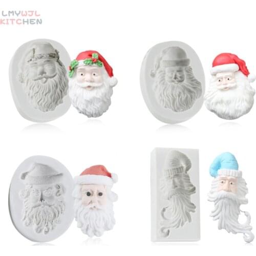 4 Models/Santa Claus Silicone Mold DIY Christmas Cake Decoration Accessories Chocolate Fudge Cake Silicone Mold Baking Tools
