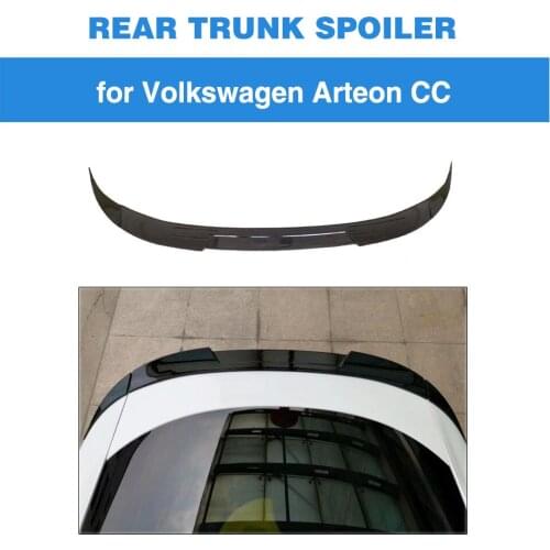 For Volkswagen VW CC Arteon 2019 2020 Rear Trunk Lip Spoiler ABS Carbon Fiber Look Glossy Black
