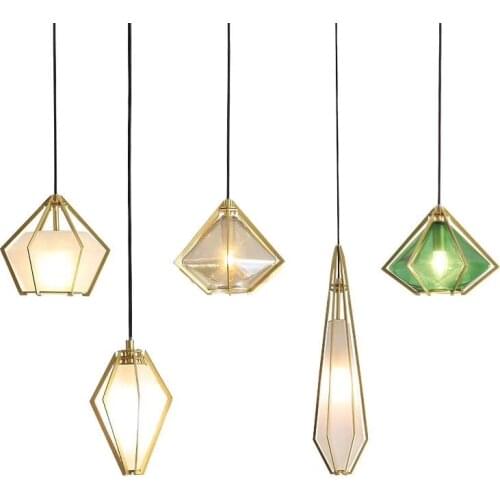 Post Modern Bedroom Glass Pendant Light Nordic Restaurant Clothing Store Pendant Lamp Personality Bar Club Cafe Hanging lighting