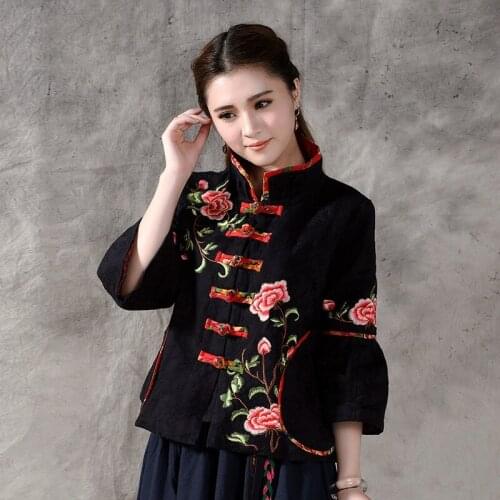Traditional Chinese Clothing for Womens Tops and Blouses Linen Shirt Oriental Female Cheongsam Top China Clothing