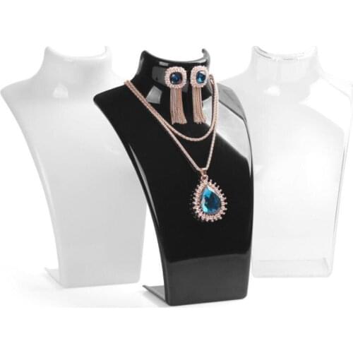 Jewelry Necklace Earrings Plastic Mannequin Bust Display Stand Organizer Holder Model Showcase