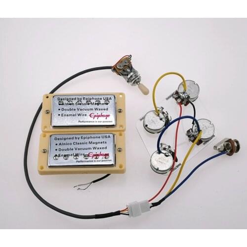 1 Set Original Epi LP Standard SG Electric Guitar Humbucker Pickup Golden cover With Wiring Harness MADE IN KOREA