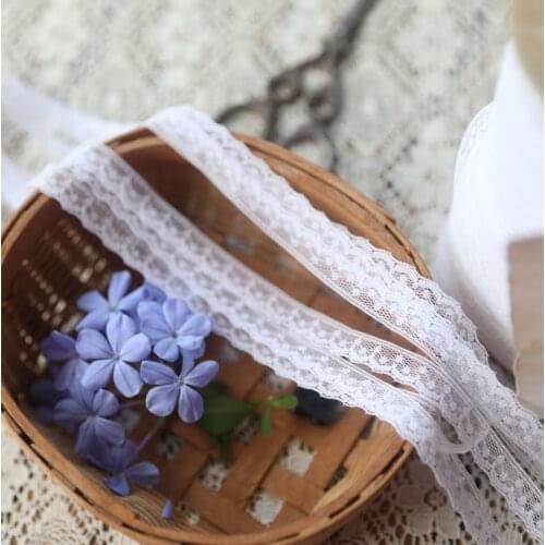 10 Meters High Quality Smooth White Lace Trim Ribbon Embroidered Lace Trim For Sewing Decoration African Lace Fabric 12mm