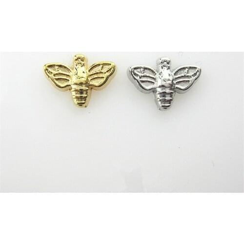 20pcs Gold Silver Color Bee Floating Charms Suitable for Floating Locket Jewelry Pendant Necklace Ladybug Snails Insect Charms