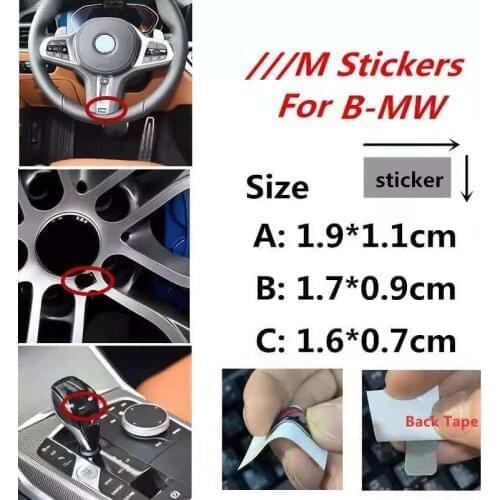 5pcs Top quality Car Steering Wheel Car Sticker For M E34 E36 E60 E90 E46 E39 E70 F10 F20 F30 X5 X6 X1 M3 M5 M6 E71 F01 F02 F87