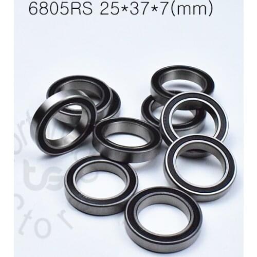 6805RS 25*37*7(mm) 10piece bearing ABEC-5 6805 6805RS chrome steel bearing Rubber sealed bearing Thin wall bearing