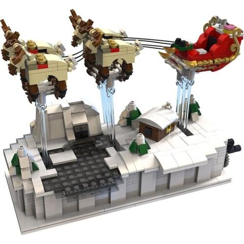 759pcs Flying Christmas Eve Sleigh Elk Series Model Building Block Kit Assembling Santa Claus Bricks Set Toys for Children Gift