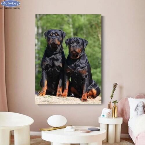 DIY Diamond Painting Animals Rottweiler Dog 5D Cross Stitch Diamonds Embroidery Mosaic Photo custom Rhinestone painting decor