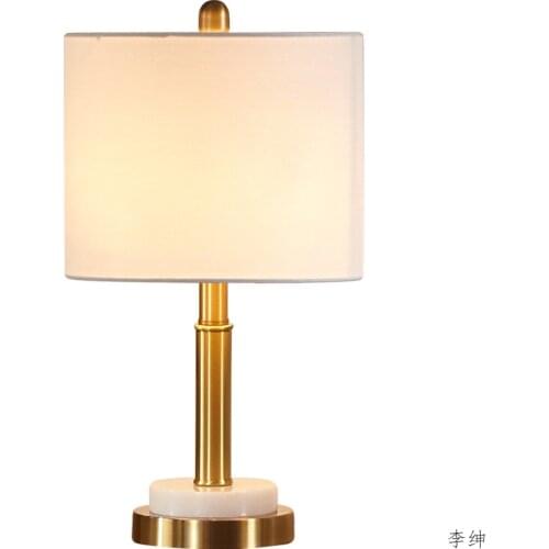 American Metal Marble Table Lamps for Living Room Bedroom Bedside Lamp Modern Desk Light Fixtures Home Decor Lighting Luminaires