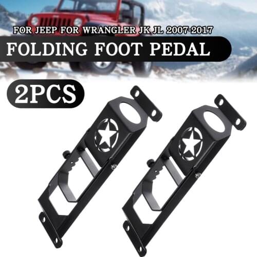 Car Exterior Door Hinge Folding Foot Pedal Peg Rest Pedal Plate Foot Pegs For Jeep For Wrangler JK JL 2007-2017