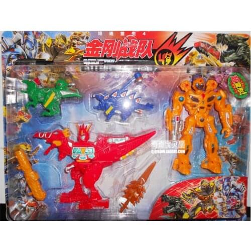 BANDAI Super Sentai Action Figures Toy Anime Mighty Morphin Rangers Robot Dinosaurs Model Collection Boys Birthday Gift B328-7