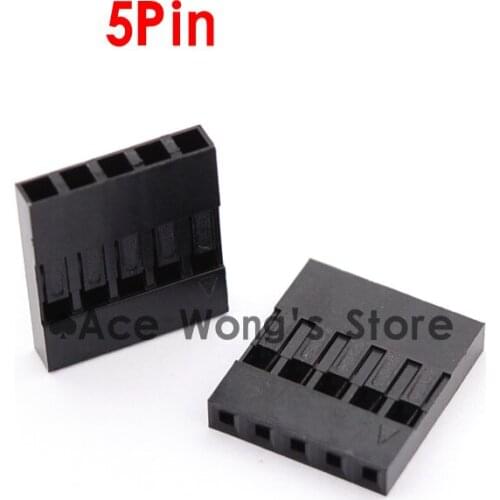 Free Shipping 100pcs/lot good qualtiy 5P Dupont Jumper Wire Cable Housing Female Pin Connector 2.54mm Pitch wholesale