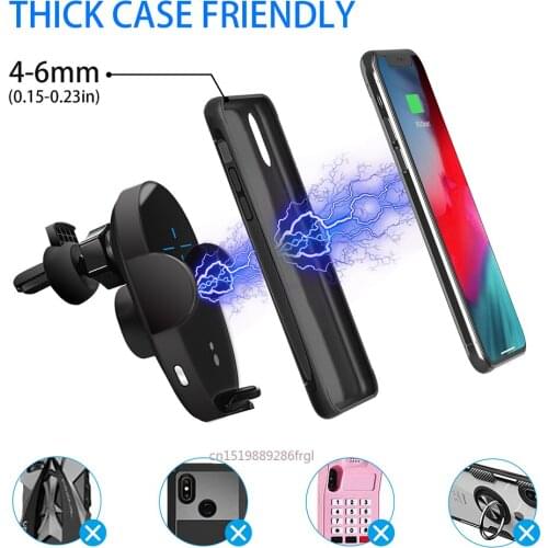 15W QI wireless car charger Auto infrared sensor fast charger With Magnetic joint,Suitable for all mobile phones