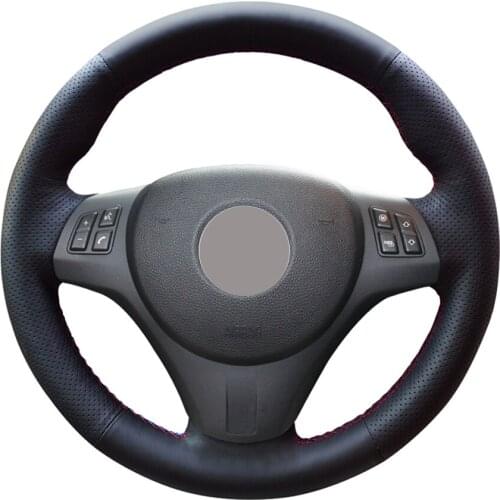 Black PU Faux Leather DIY Hand-stitched Car Steering Wheel Cover for BMW M Sport 3 Series E91 320i 325i 330i 335i M3 E90 E92 E93