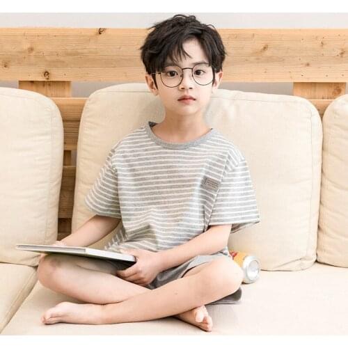Children Summer Thin Pajamas Boys Soft Cotton Comfortable Sleepwear Kids Leisure Night Wear Home Clothing 2 Piece/Set