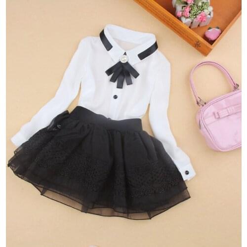 Child Shirts For Girls Blouse New 2019 Autumn Children Clothing Kids Clothes Princess White School Blouses Girls Clothes 2-16Y