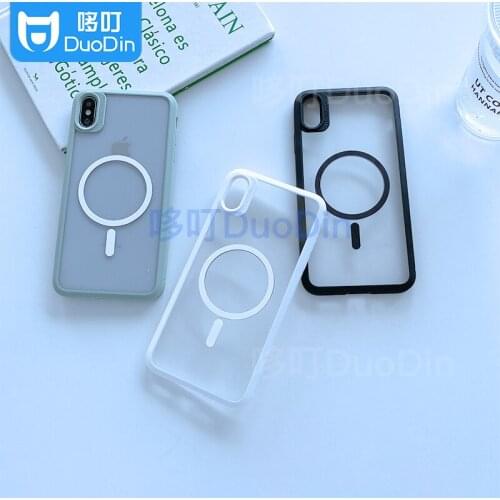 DuoDin Mag Safe for Apple XsMax Simple Apple X Black Protective Shell TPU Magnetic Adsorption Transparent Magnetic