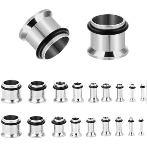 Wholesales Ear Tunnels Stretching Kit Stainless Steel Gauge Plugs Set Single Flared Expanders 14G-00G Body Piercing Gauges
