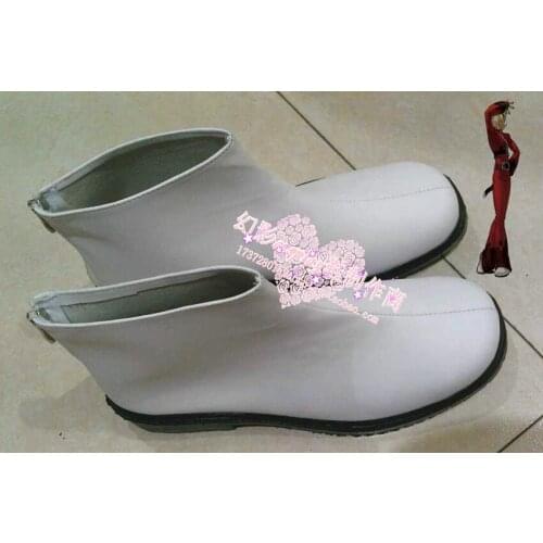 King Of Fighters Ash Crimson Halloween White Short Cosplay Shoes Boots H016
