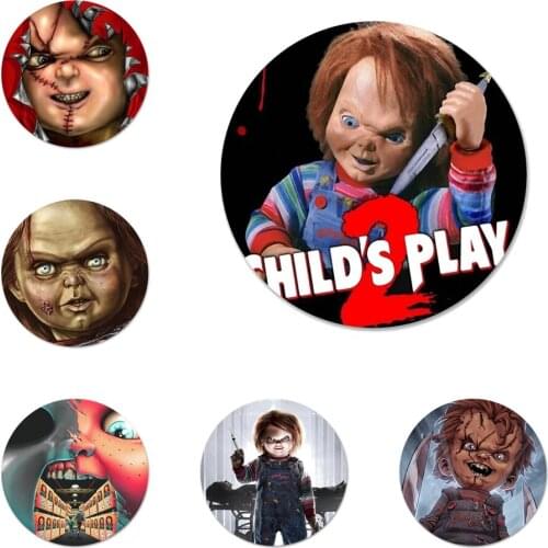 Chucky Childs Play Icons Pins Badge Decoration Brooches Metal Badges For Clothes Backpack Decoration 58mm