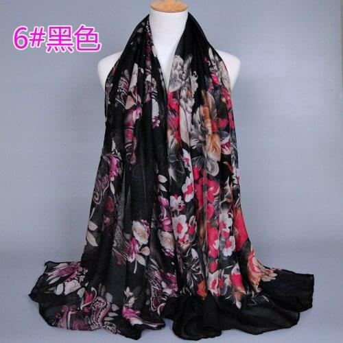 12 pieces/lot) Fashion printe viscose womens floral scarf headband long head hijab muslim cotton voile scarves/scarf GBS255