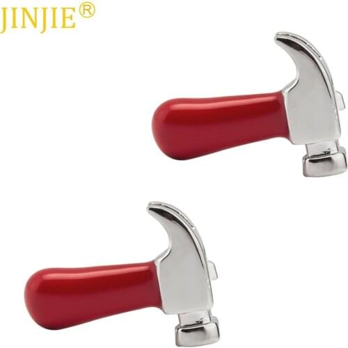 New 2019 Fun Red Hammer Shape Painted Mens French Shirt Cuff Button Cufflinks Cufflinks High Quality for Man