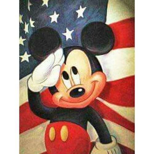 Full Square/Round DIY Diamond Painting Diamond Embroidery Full Mosaic Cartoon Mickey Mouse & Flag Cross Stitch Kits Home Decor