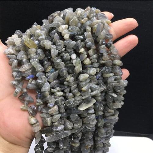 Natural Stone Labradorite String Beaded Irregular Gravel Loose Beads For Jewelry Making DIY Bracelet Necklace Accessories 5x8mm